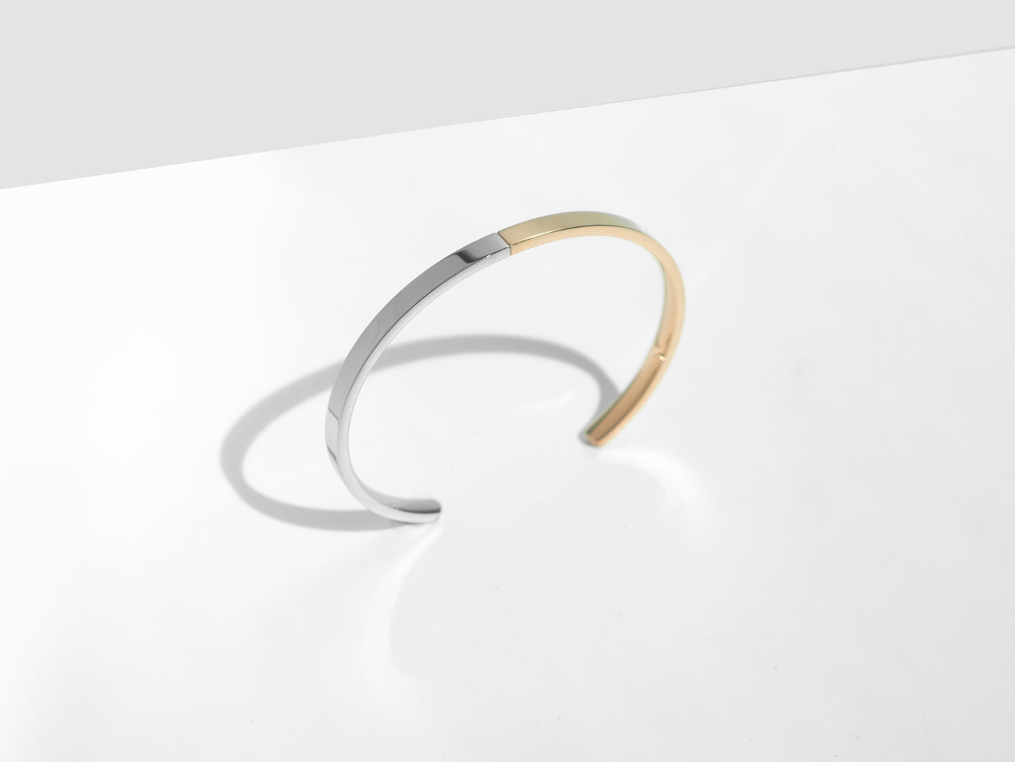 Polished 2-Tone Cuff Bracelet | Gold