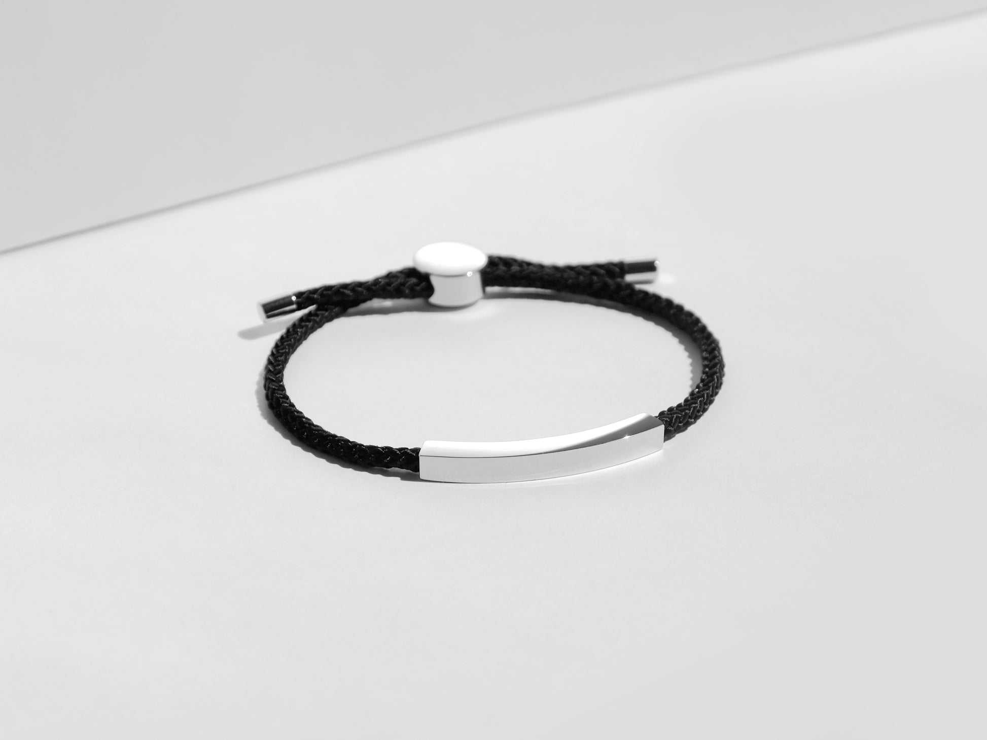 Bar Rope Bracelet | Black x Silver